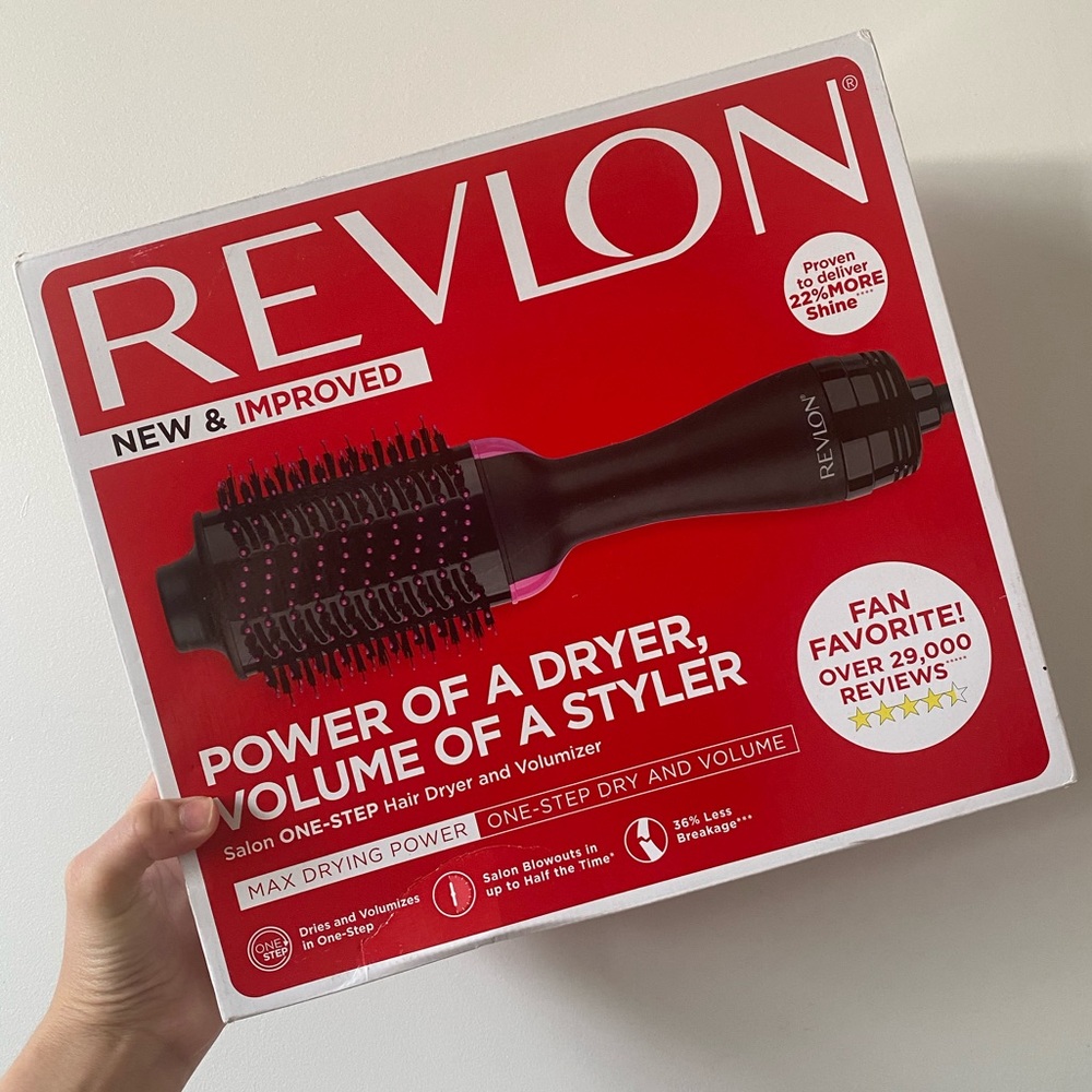 NEW Revlon One-Step Volumizer Original 1.0 Hair Dryer and Hot Air Brush, Pink